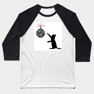 Merry Christmas black cat Baseball T-Shirt